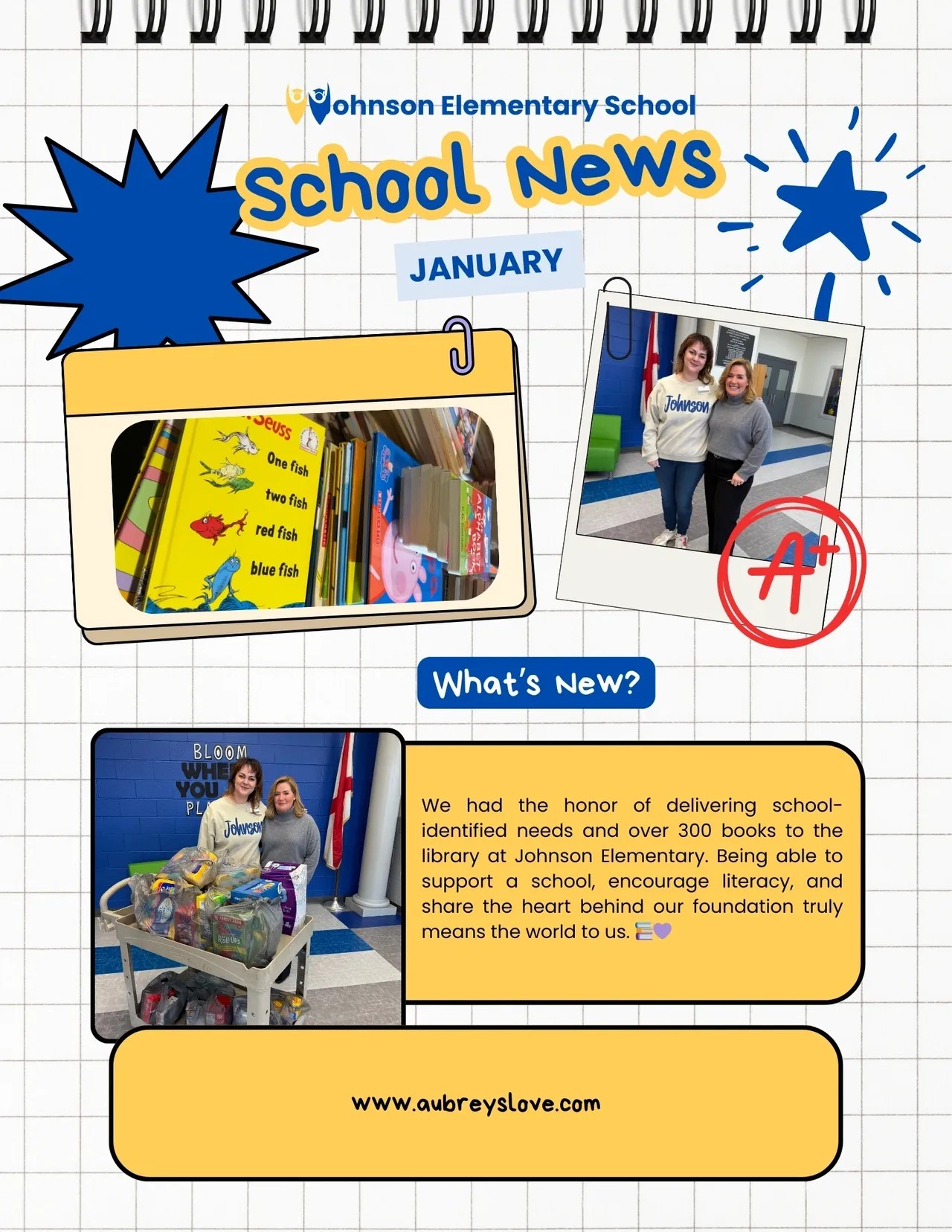 Books donated to school library